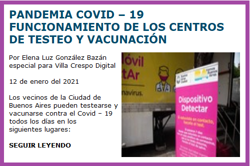 VACUNACION Y TESTEOS